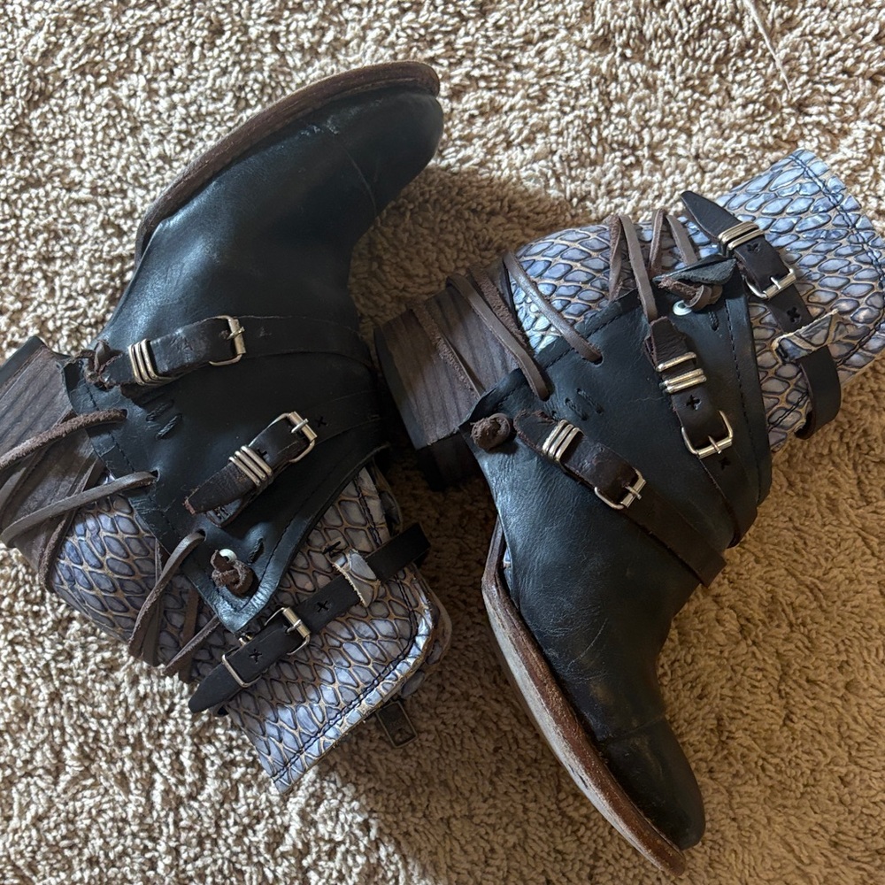 Navy Blue Women's FREEBIRD Booties